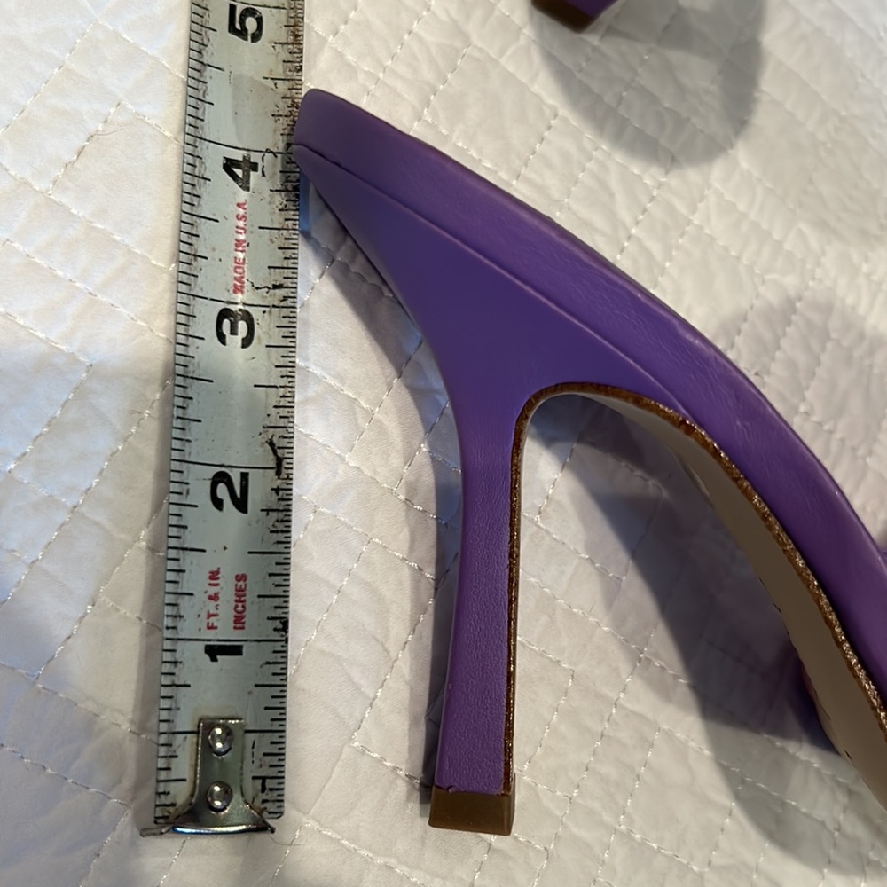 EUC GIANNI BINI bibby woven breaded cord purple square toe heels-worn once - Picture 8 of 10